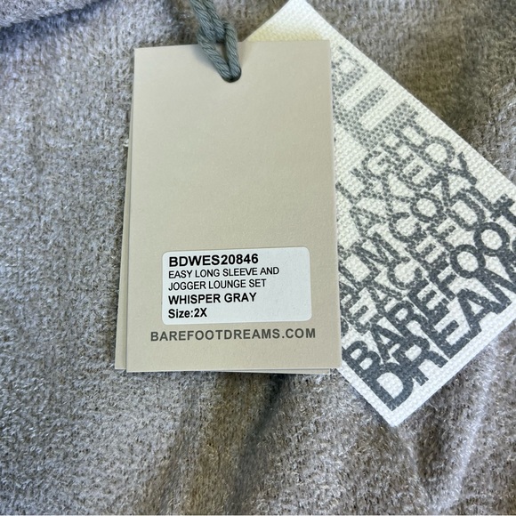 Barefoot Dreams Easy Long Sleeve and Jogger Set Whisper Gray Size 2X - Picture 10 of 14